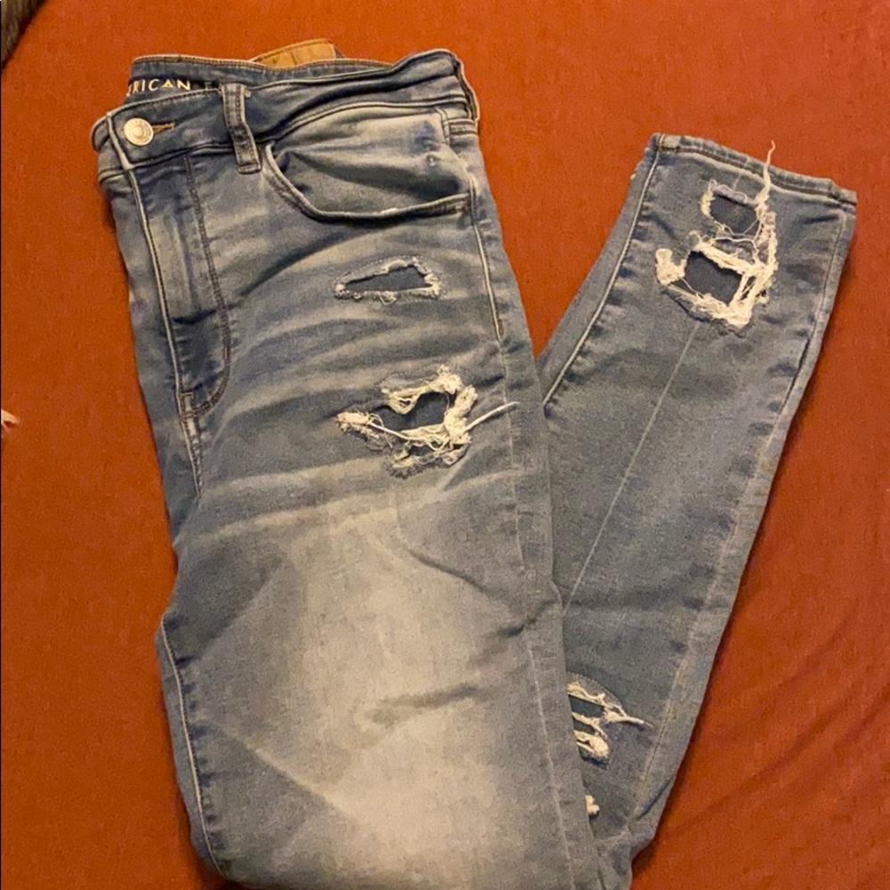 American Eagle super hi-rise jegging crop 14 long